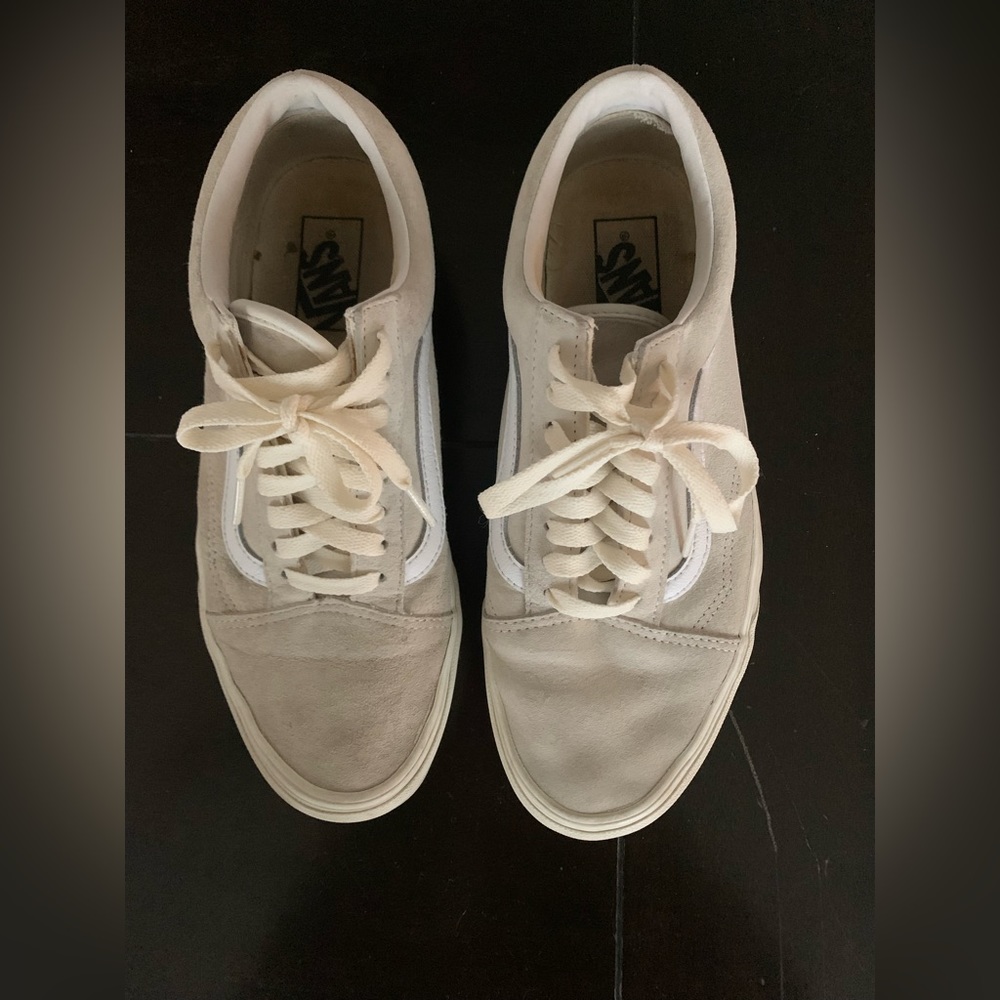 Cream white vans, women’s 9, men’s 7